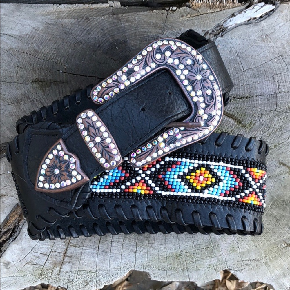 Beaded western belt 🌿
